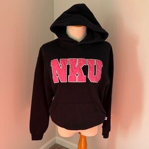 Russell Athletic Black Hoodie with Pink NKU Appliqué
